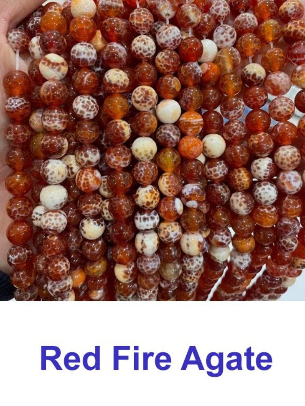 Red Fire Agate  15" Strand